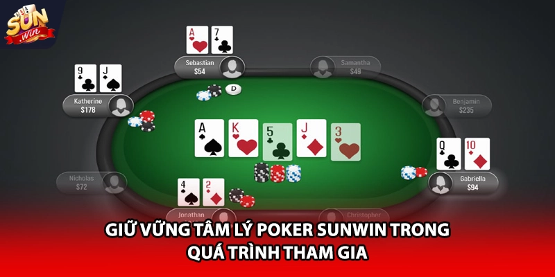 Giữ vững tâm lý Poker Sunwin trong quá trình tham gia