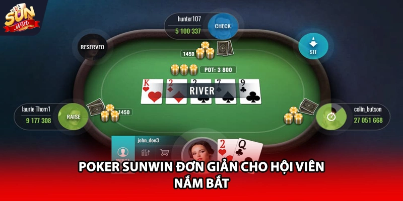 Poker Sunwin đơn giản cho hội viên nắm bắt