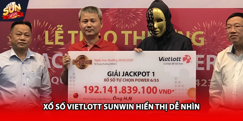 Xổ số vietlott Sunwin hiển thị dễ nhìn